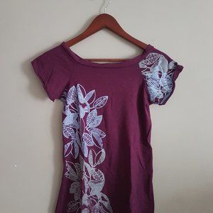 ORGANIC hand made in Canada - Purple floral top